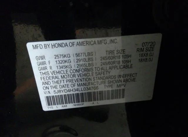 Photo 8 VIN: 5J8YD4H34LL034766 - ACURA MDX 