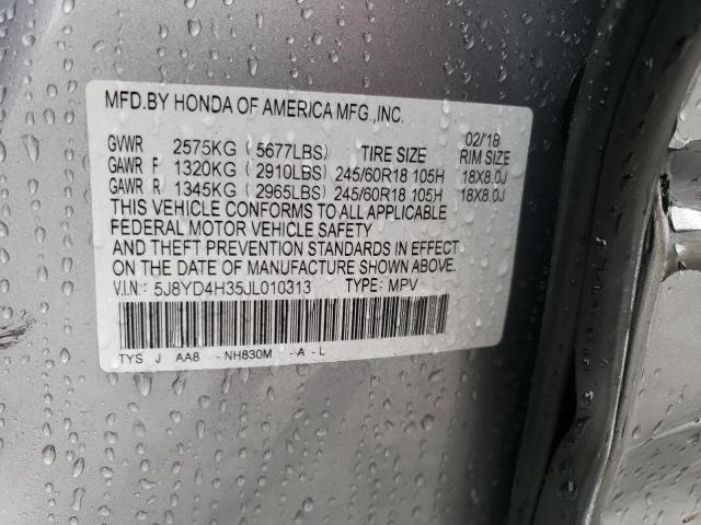 Photo 9 VIN: 5J8YD4H35JL010313 - ACURA MDX 