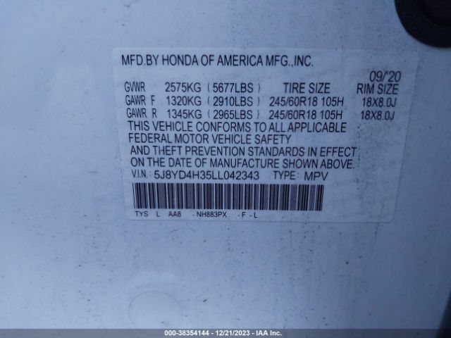 Photo 8 VIN: 5J8YD4H35LL042343 - ACURA MDX 