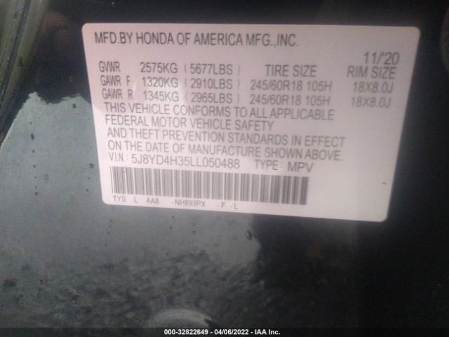 Photo 8 VIN: 5J8YD4H35LL050488 - ACURA MDX 