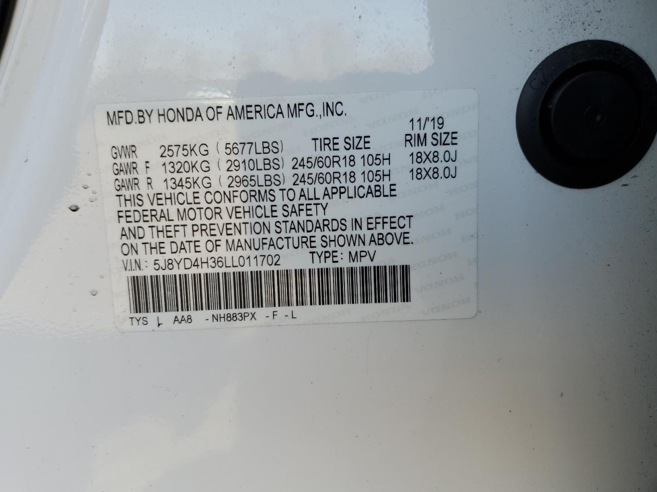 Photo 12 VIN: 5J8YD4H36LL011702 - ACURA MDX 