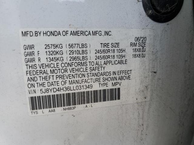 Photo 12 VIN: 5J8YD4H36LL031349 - ACURA MDX 