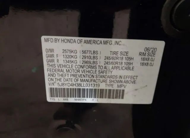 Photo 8 VIN: 5J8YD4H38LL031319 - ACURA MDX 