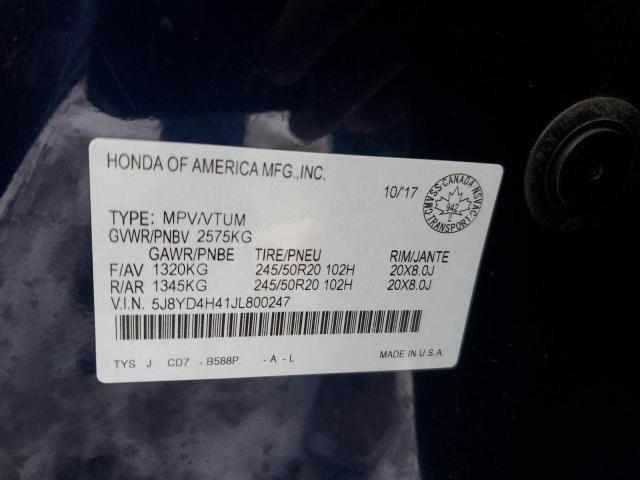 Photo 12 VIN: 5J8YD4H41JL800247 - ACURA MDX 