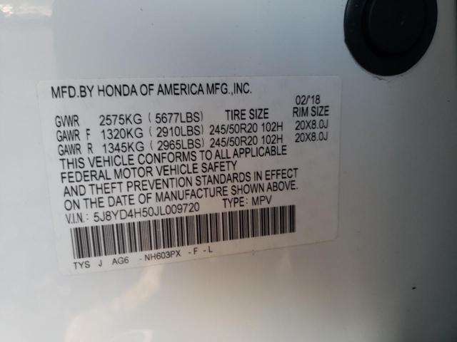 Photo 12 VIN: 5J8YD4H50JL009720 - ACURA MDX 