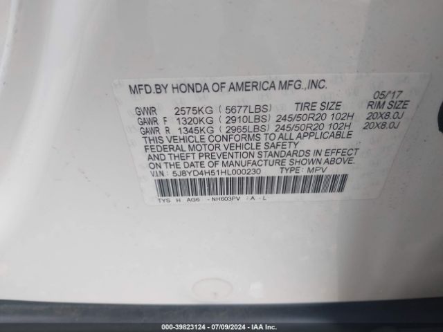 Photo 8 VIN: 5J8YD4H51HL000230 - ACURA MDX 