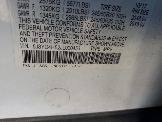 Photo 12 VIN: 5J8YD4H52JL000453 - ACURA MDX 