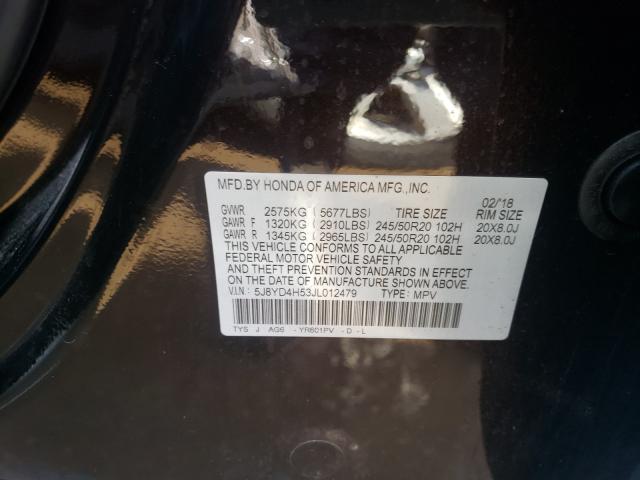 Photo 9 VIN: 5J8YD4H53JL012479 - ACURA MDX TECHNO 