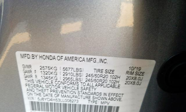 Photo 9 VIN: 5J8YD4H53LL008273 - ACURA MDX 