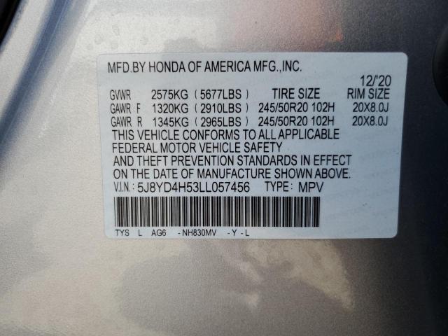 Photo 12 VIN: 5J8YD4H53LL057456 - ACURA MDX TECHNO 