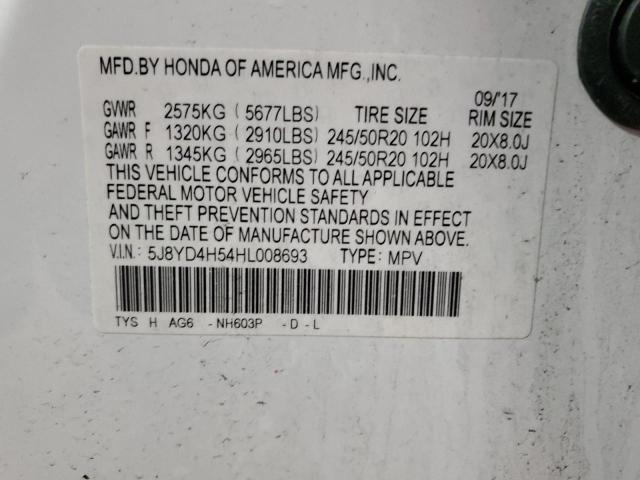 Photo 13 VIN: 5J8YD4H54HL008693 - ACURA MDX TECHNO 