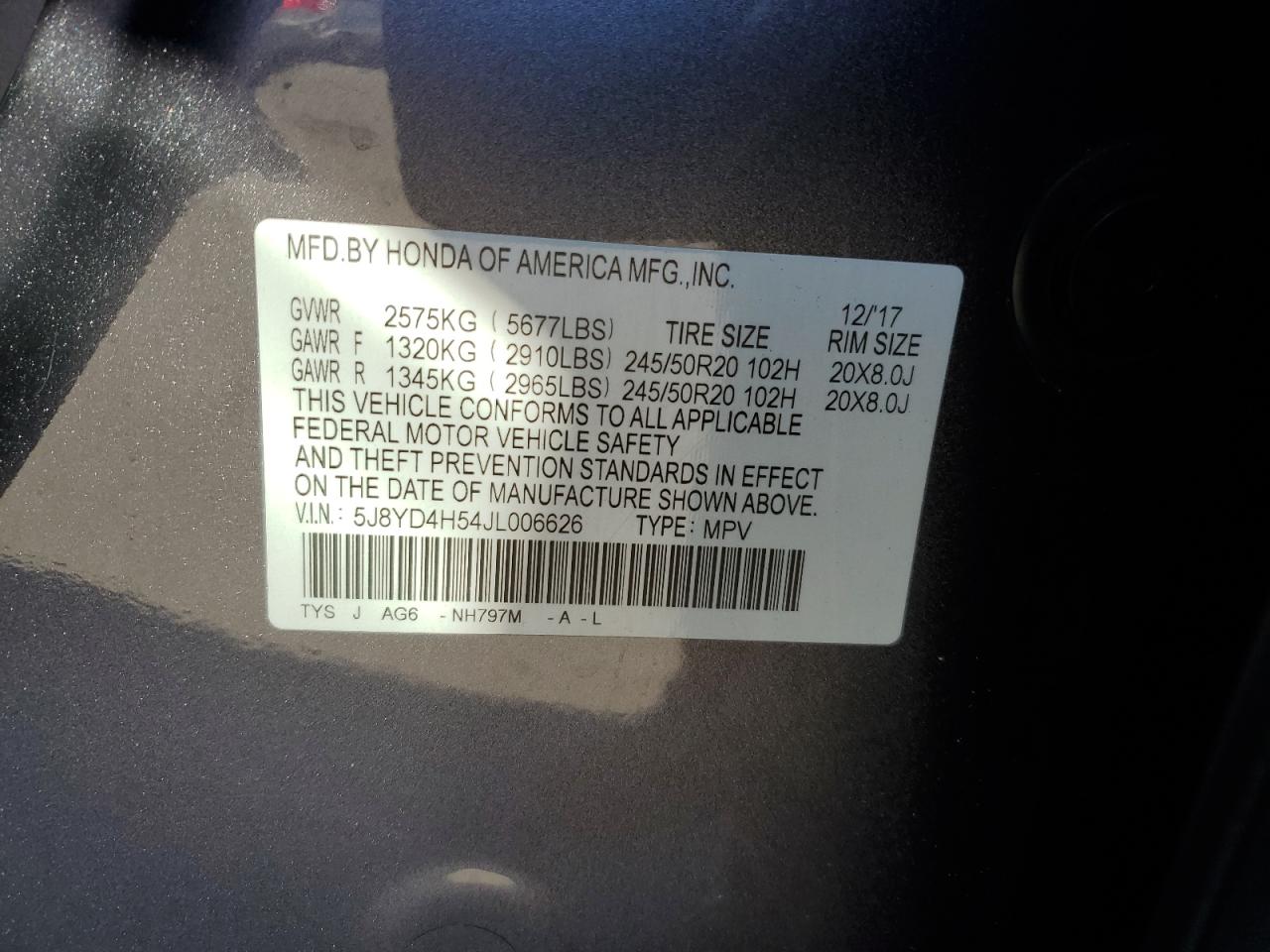 Photo 12 VIN: 5J8YD4H54JL006626 - ACURA MDX 