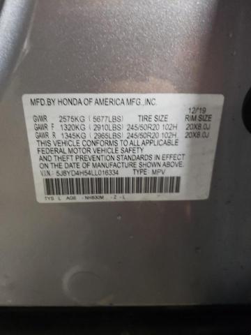 Photo 12 VIN: 5J8YD4H54LL016334 - ACURA MDX TECHNO 