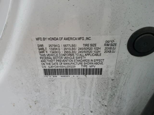 Photo 12 VIN: 5J8YD4H55HL000229 - ACURA MDX TECHNO 