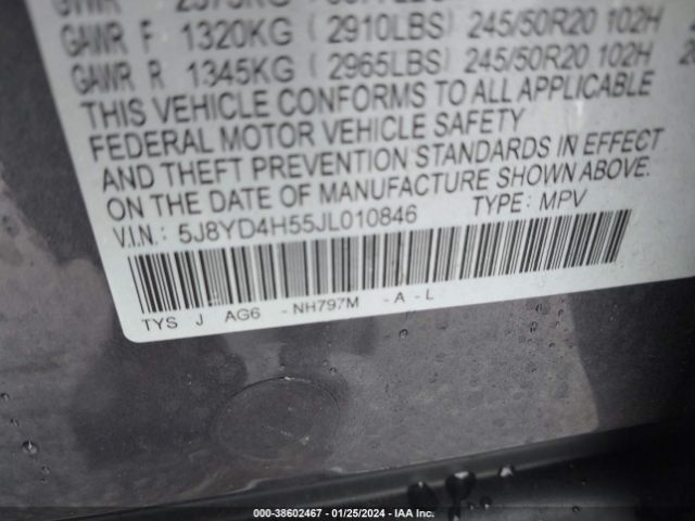 Photo 8 VIN: 5J8YD4H55JL010846 - ACURA MDX 