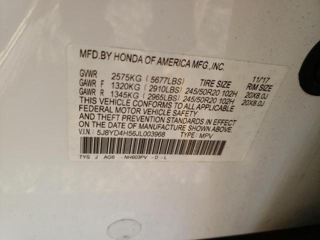 Photo 9 VIN: 5J8YD4H56JL003968 - ACURA MDX TECHNO 