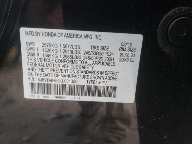 Photo 9 VIN: 5J8YD4H56LL001320 - ACURA MDX TECHNO 