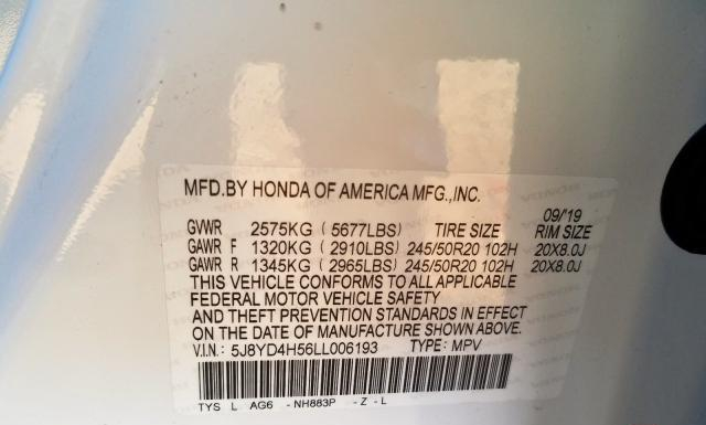 Photo 9 VIN: 5J8YD4H56LL006193 - ACURA MDX 