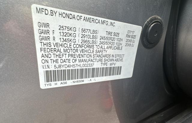 Photo 9 VIN: 5J8YD4H57HL002337 - ACURA MDX TECHNO 