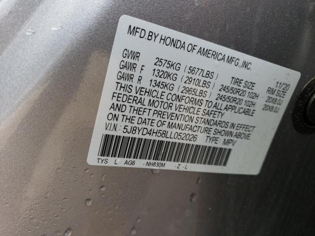 Photo 11 VIN: 5J8YD4H58LL052026 - ACURA MDX TECHNO 