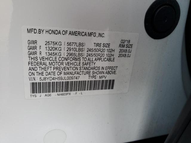 Photo 11 VIN: 5J8YD4H59JL009747 - ACURA MDX 