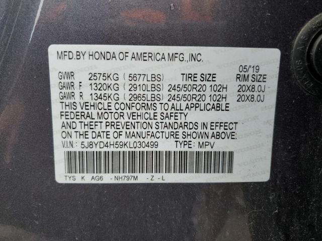 Photo 13 VIN: 5J8YD4H59KL030499 - ACURA MDX TECHNO 