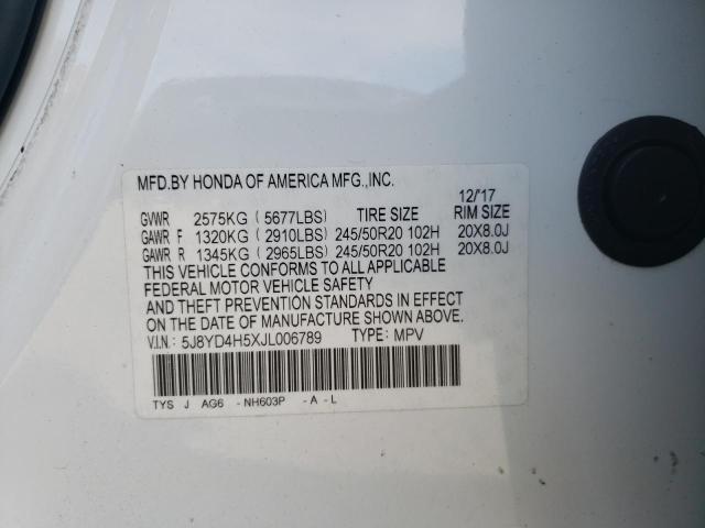 Photo 11 VIN: 5J8YD4H5XJL006789 - ACURA MDX 