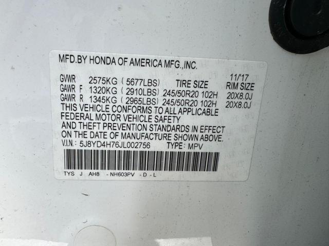 Photo 10 VIN: 5J8YD4H76JL002756 - ACURA MDX 