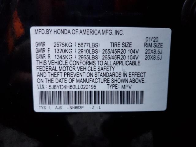 Photo 12 VIN: 5J8YD4H80LL020195 - ACURA MDX ADVANC 