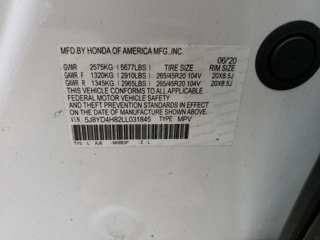 Photo 13 VIN: 5J8YD4H82LL031845 - ACURA MDX ADVANC 