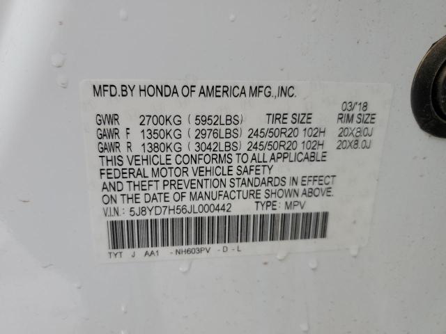 Photo 13 VIN: 5J8YD7H56JL000442 - ACURA MDX 