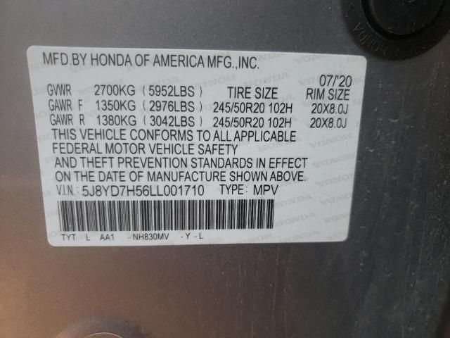 Photo 9 VIN: 5J8YD7H56LL001710 - ACURA MDX 