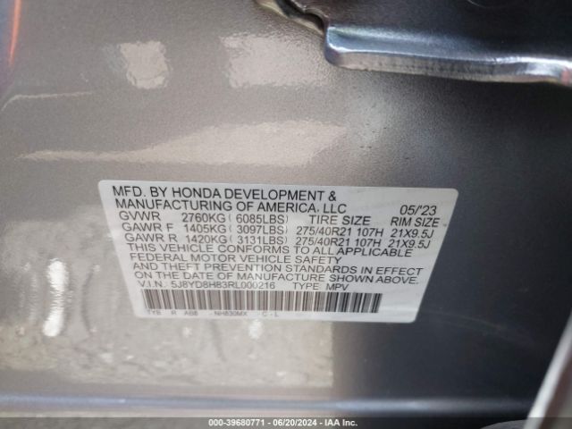 Photo 8 VIN: 5J8YD8H83RL000216 - ACURA MDX 