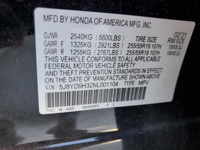 Photo 13 VIN: 5J8YD9H32NL001104 - ACURA MDX 