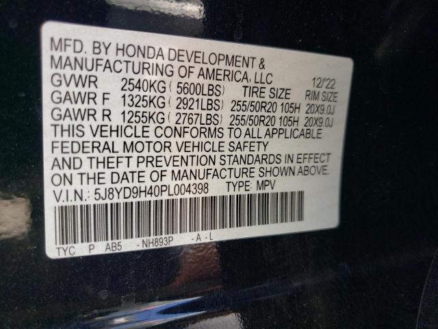 Photo 12 VIN: 5J8YD9H40PL004398 - ACURA MDX 