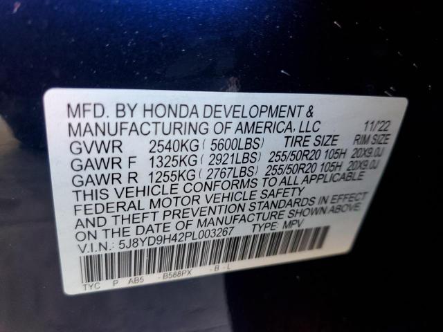 Photo 12 VIN: 5J8YD9H42PL003267 - ACURA MDX 