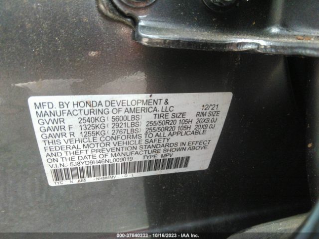 Photo 8 VIN: 5J8YD9H46NL009019 - ACURA MDX 