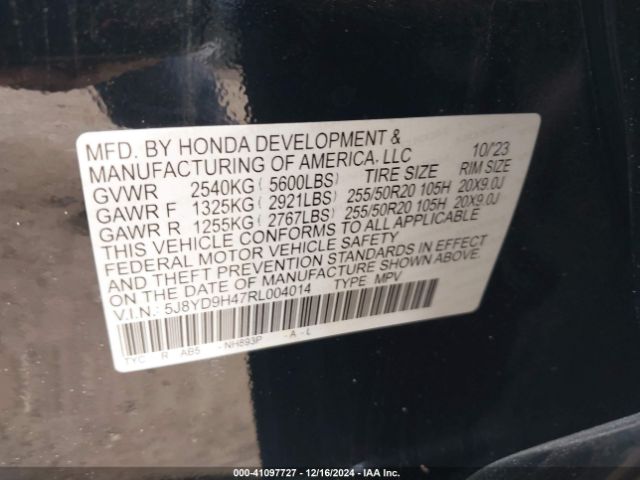 Photo 8 VIN: 5J8YD9H47RL004014 - ACURA MDX 