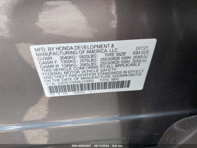 Photo 8 VIN: 5J8YE1H00NL019993 - ACURA MDX 