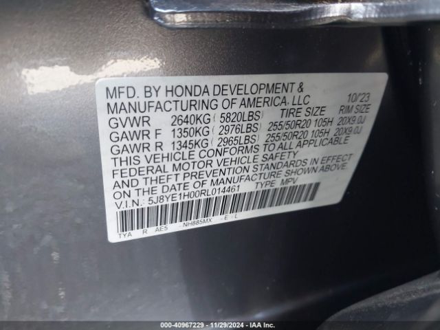 Photo 8 VIN: 5J8YE1H00RL014461 - ACURA MDX 