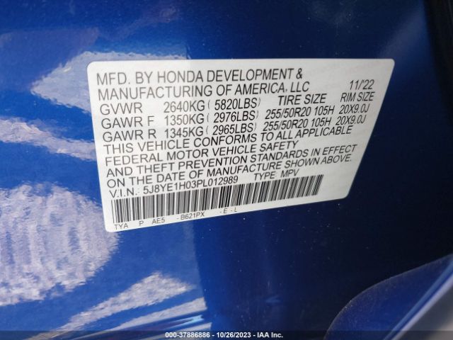 Photo 8 VIN: 5J8YE1H03PL012989 - ACURA MDX 