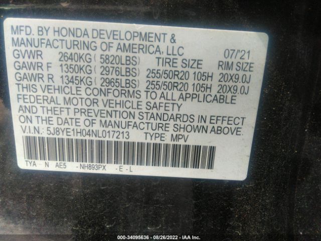 Photo 8 VIN: 5J8YE1H04NL017213 - ACURA MDX 