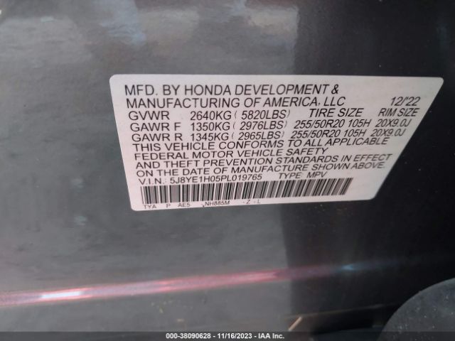 Photo 8 VIN: 5J8YE1H05PL019765 - ACURA MDX 