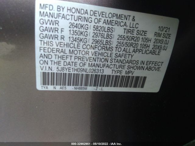 Photo 8 VIN: 5J8YE1H09NL026313 - ACURA MDX 