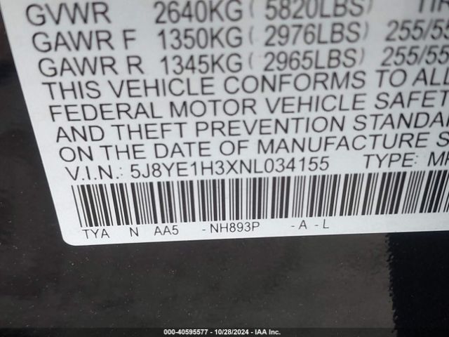 Photo 8 VIN: 5J8YE1H3XNL034155 - ACURA MDX 