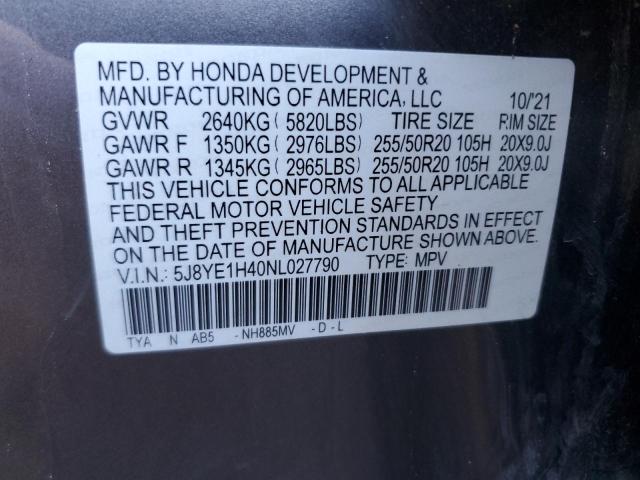 Photo 12 VIN: 5J8YE1H40NL027790 - ACURA MDX TECHNO 