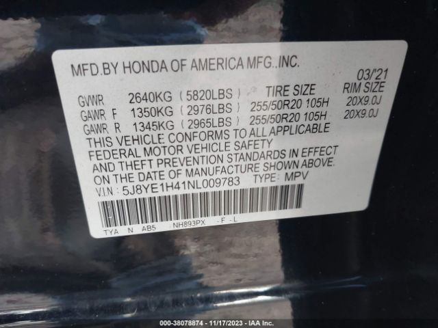 Photo 8 VIN: 5J8YE1H41NL009783 - ACURA MDX 