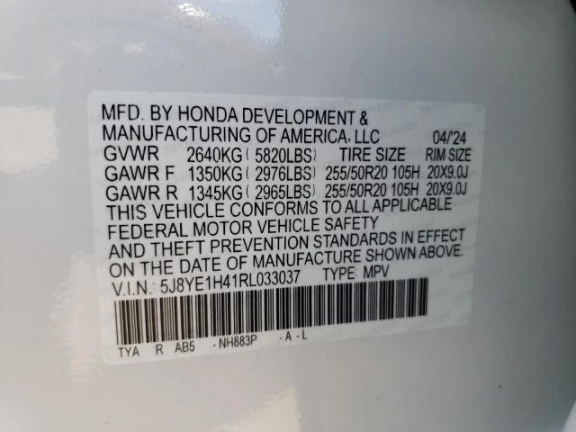 Photo 12 VIN: 5J8YE1H41RL033037 - ACURA MDX TECHNO 