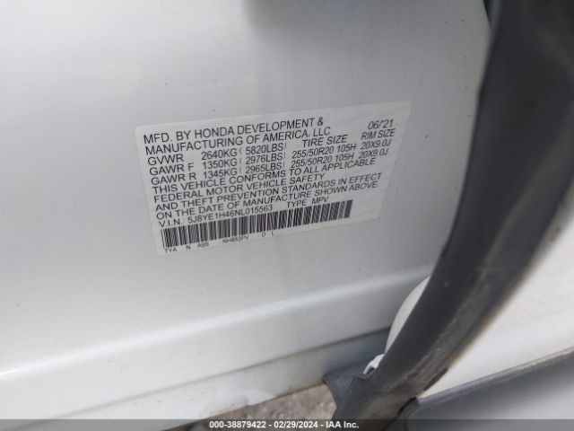 Photo 8 VIN: 5J8YE1H46NL015563 - ACURA MDX 