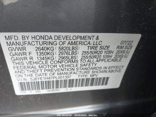 Photo 8 VIN: 5J8YE1H47PL001397 - ACURA MDX 